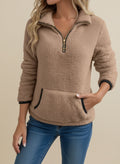 Cozy Half-Zip Teddy Sweater for Women
