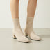 Heeled Ankle Boots for Women - Beige