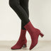 Heeled Ankle Boots for Women - Red