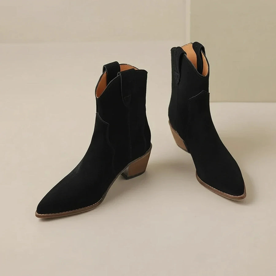 Luvrefashion | Ladies' Western Style Ankle Boots in Apricot - image 6