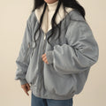 Bomber Jacket with Fur Hood for Women