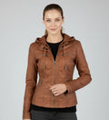 Women's Tailored Moto Jacket with Hood