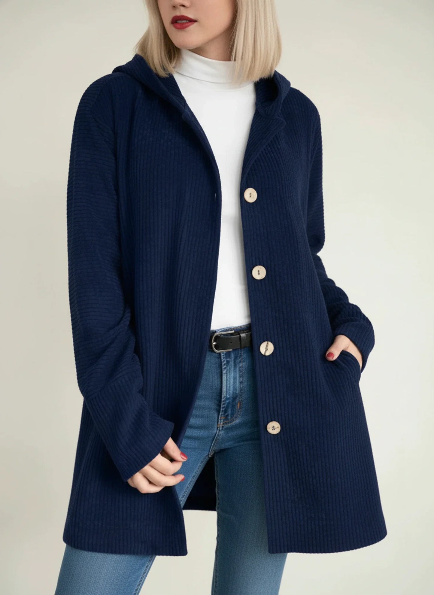 Mid Length Hooded Jacket for in Red - image 7