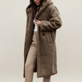 Women's Long Teddy Hooded Winter Coat