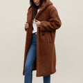 Women's Long Teddy Hooded Winter Coat
