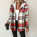 Plaid Hooded Shirt Jacket for Women - Winter Edition