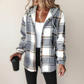 Plaid Hooded Shirt Jacket for Women - Winter Edition