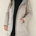 Women's Quilted Hooded Long Winter Coat - Beige