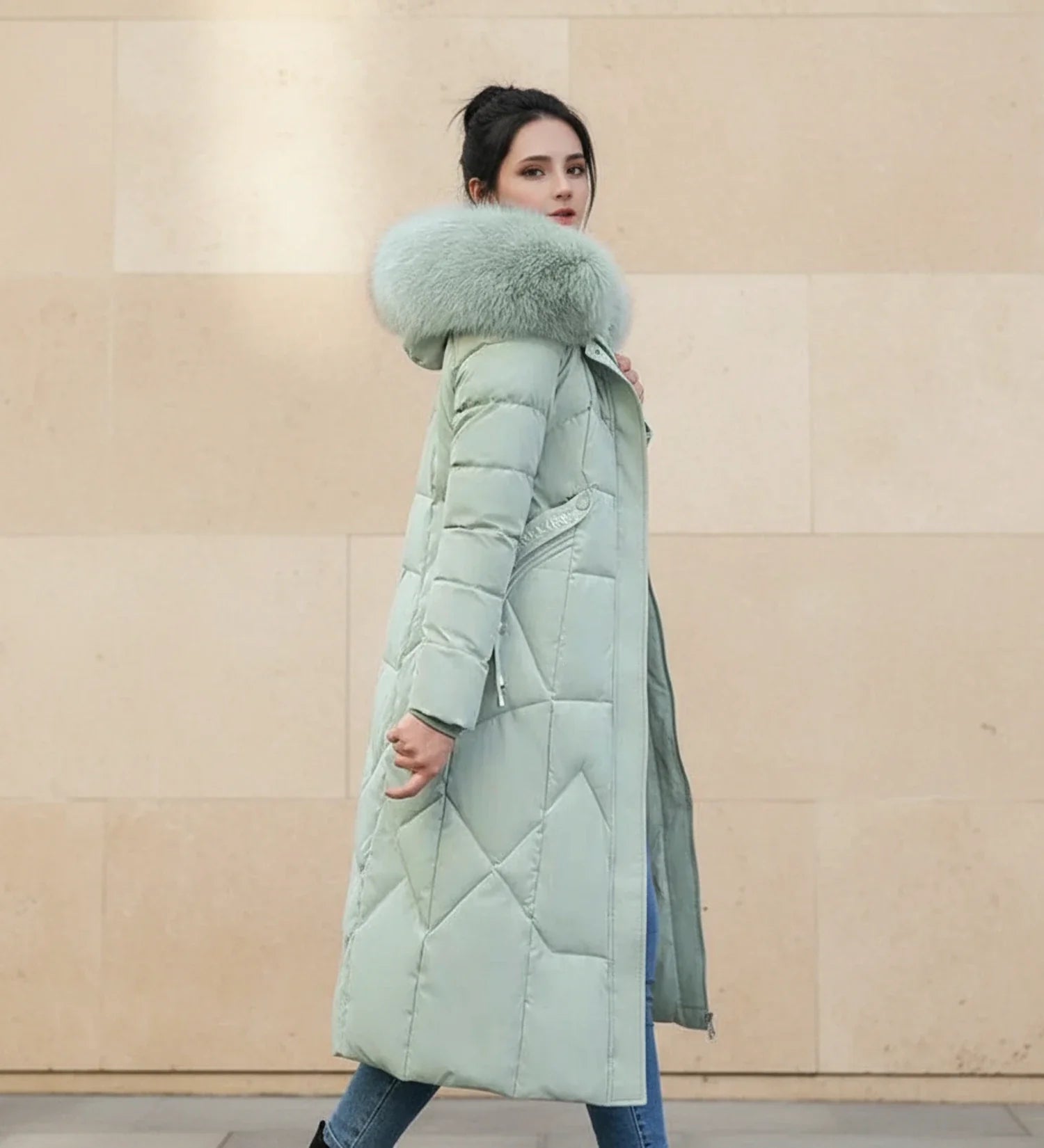 Quilted Hooded Jacket in White - image 10