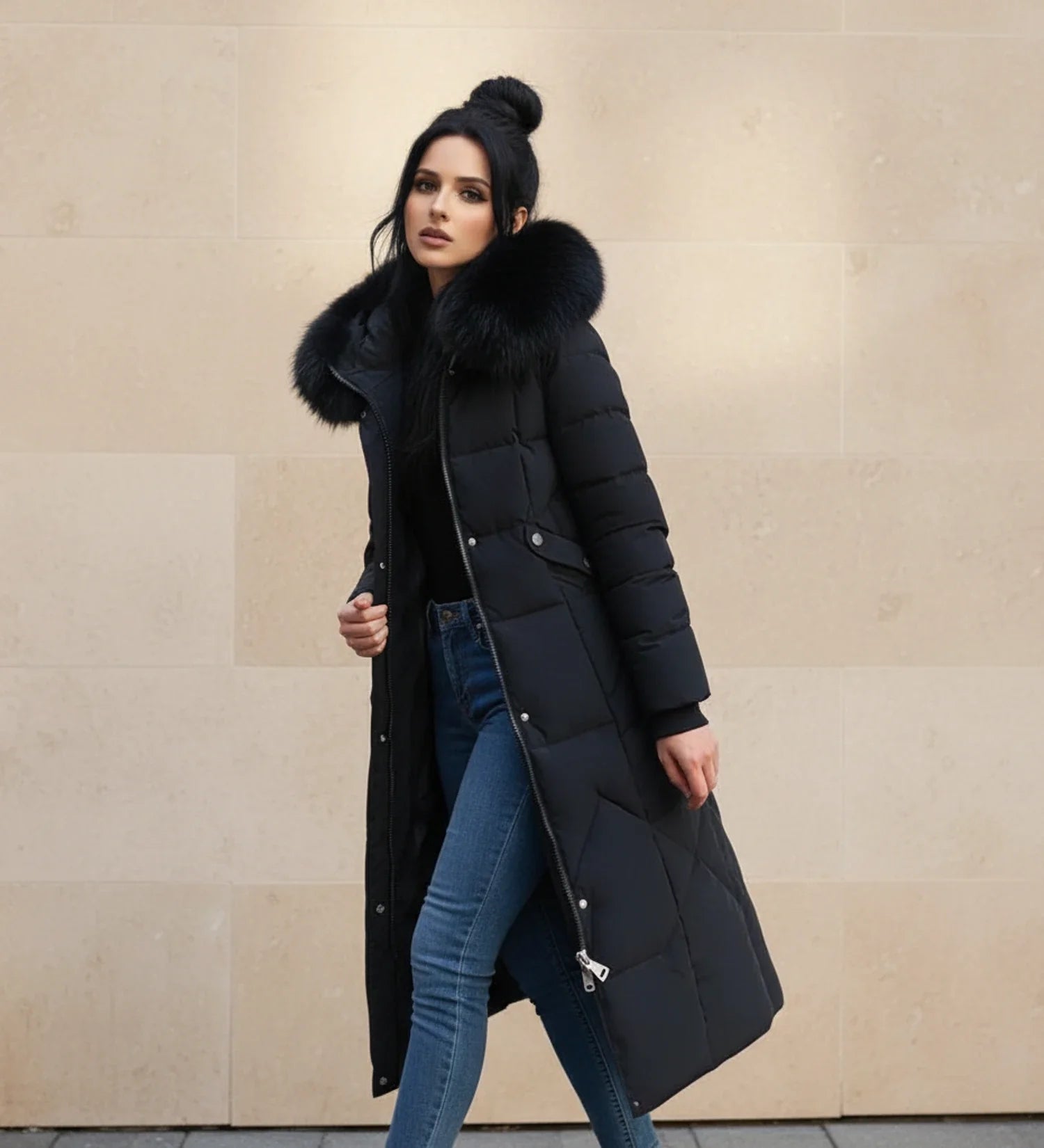 Quilted Hooded Jacket in White - image 7