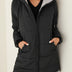 Women's Quilted Hooded Long Winter Coat - Black