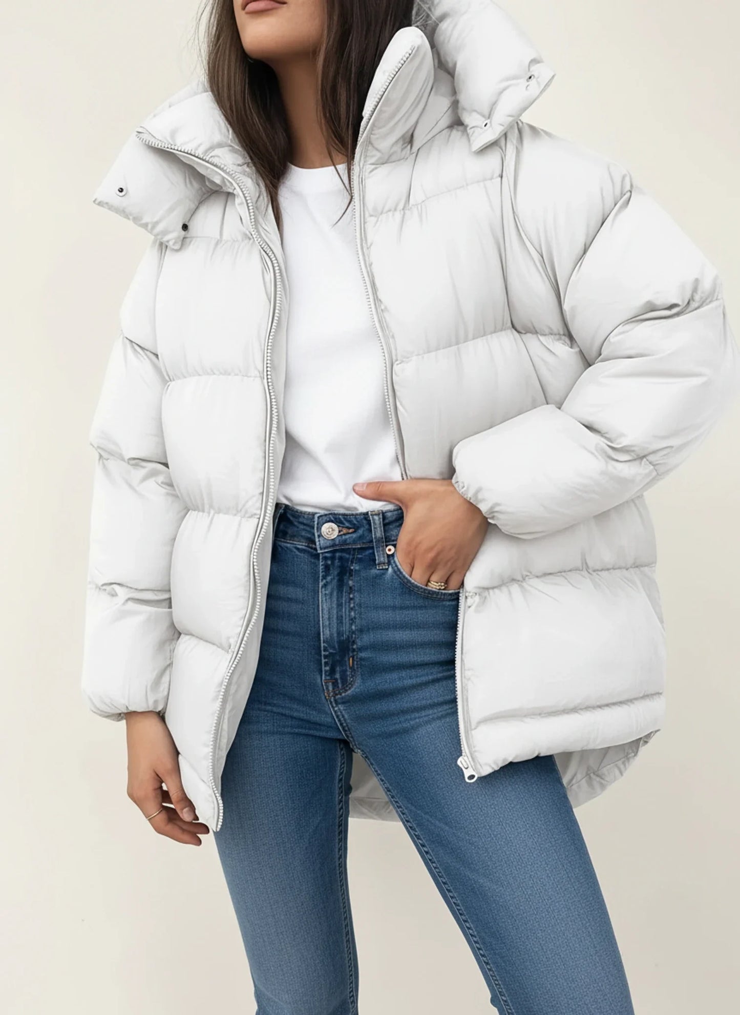 Roomy Winter Puffer Coat in Black - image 10