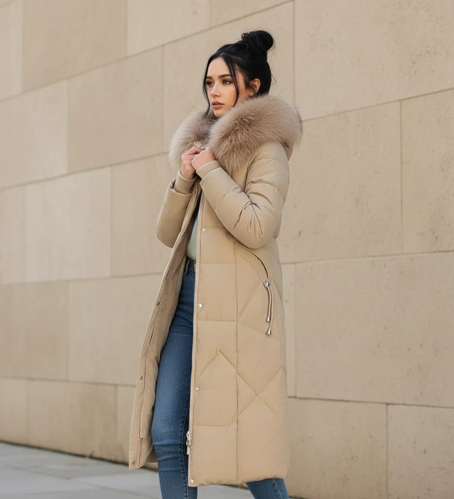 Quilted Hooded Jacket in White - image 17