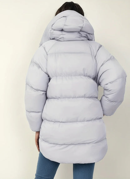 Roomy Winter Puffer Coat in Black - styled look