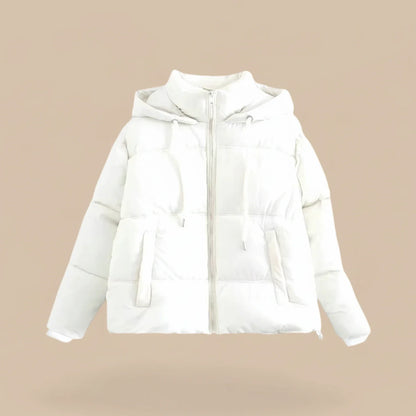 Luvrefashion | Winter Puffer Jacket with Hood in Khaki - styled look