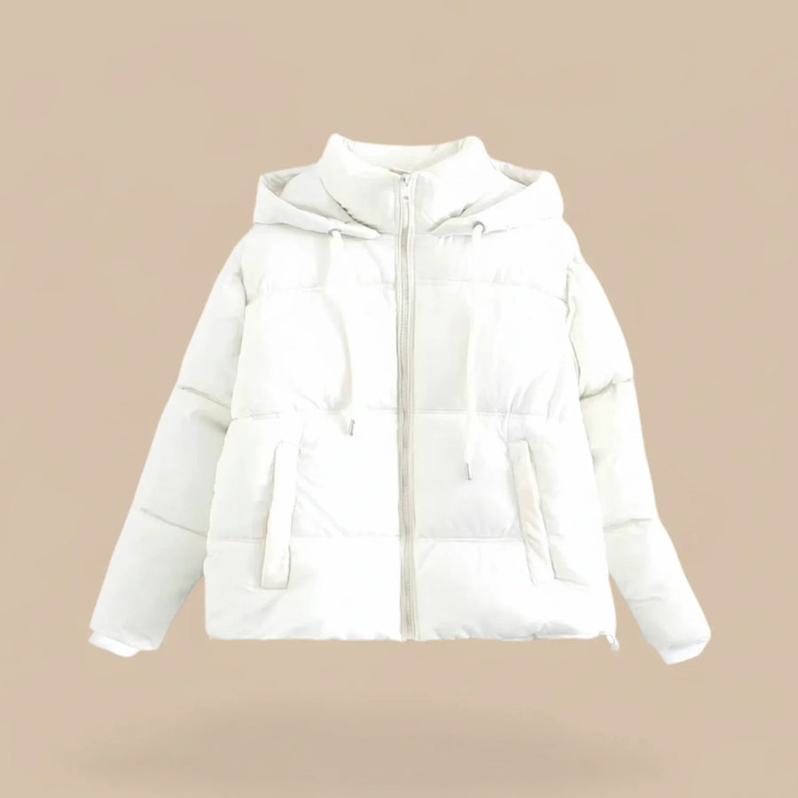 Luvrefashion | Winter Puffer Jacket with Hood in Khaki - styled look