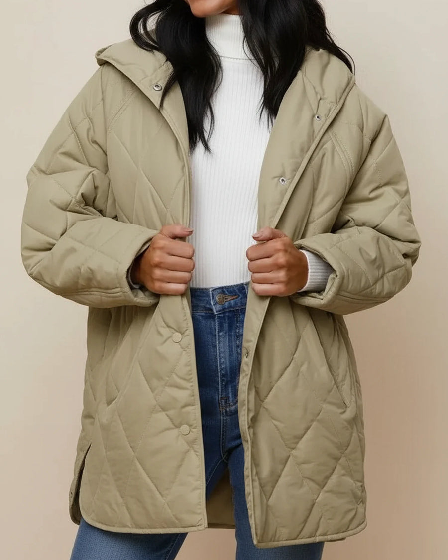 Luvrefashion | Extra Large Winter Coat in Light Green - front view