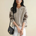 Women's Winter Cable Knit Sweater with Hood