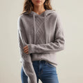 Women's Comfortable Hooded Cable Knit Pullover