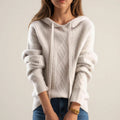 Women's Comfortable Hooded Cable Knit Pullover