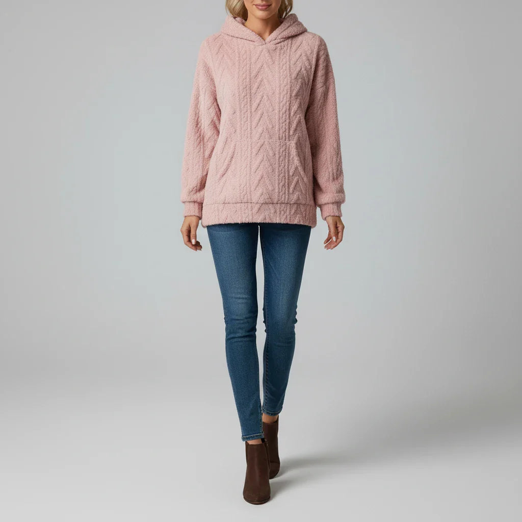 Luvrefashion | Hooded Sweater for in Pink - back view