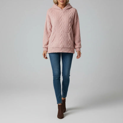 Luvrefashion | Hooded Sweater for in Pink - back view