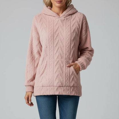Luvrefashion | Hooded Sweater for in Pink - side view