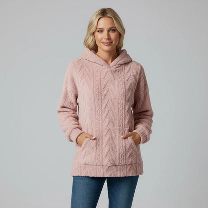 Luvrefashion | Hooded Sweater for in Pink - front view