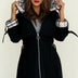 Hooded Trench Coat for Women - Black
