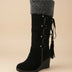 Ladies' Winter Wedge Knee-High Boots - Black