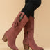 Women's Western Knee-High Boots - Red