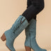 Women's Western Knee-High Boots - Blue