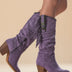 Women's Western Knee-High Boots - Purple