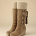 Ladies' Winter Wedge Knee-High Boots - Brown