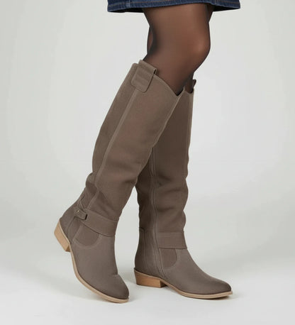 Slouchy Knee High Boots for in Dark Brown - back view