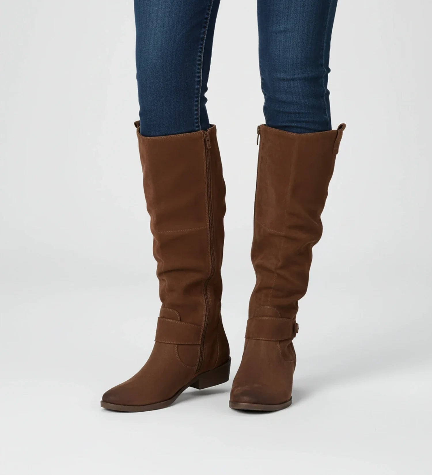 Slouchy Knee High Boots for in Dark Brown - side view