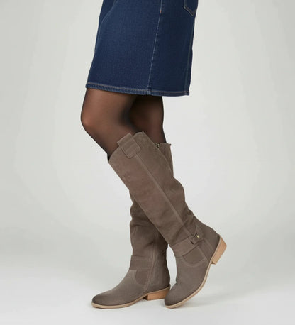 Slouchy Knee High Boots for in Dark Brown - detail view