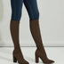 Women's High Heel Knit Knee Boots - Brown