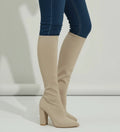 Women's High Heel Knit Knee Boots