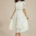 Ladies' Lace Midi A-Line Dress - White