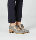 Ladies' Block Heel Oxford Lace-Up Shoes