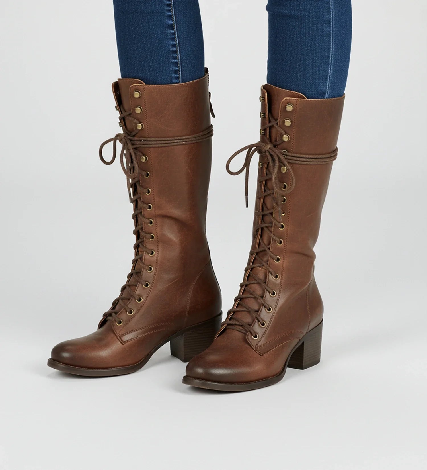 Block Heel Combat Boots for in Grey - image 6