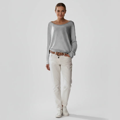 Ladies' Full Sleeve Pullover Sweater in Beige - image 6
