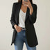 Open Front Blazer Jacket for Women - Black
