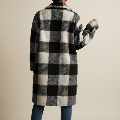 Extended Length Winter Coat in Black - side view