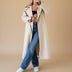 Women's Extended-Length Duster Coat - Apricot