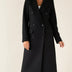 Classic Women's Long Trench Coat - Black