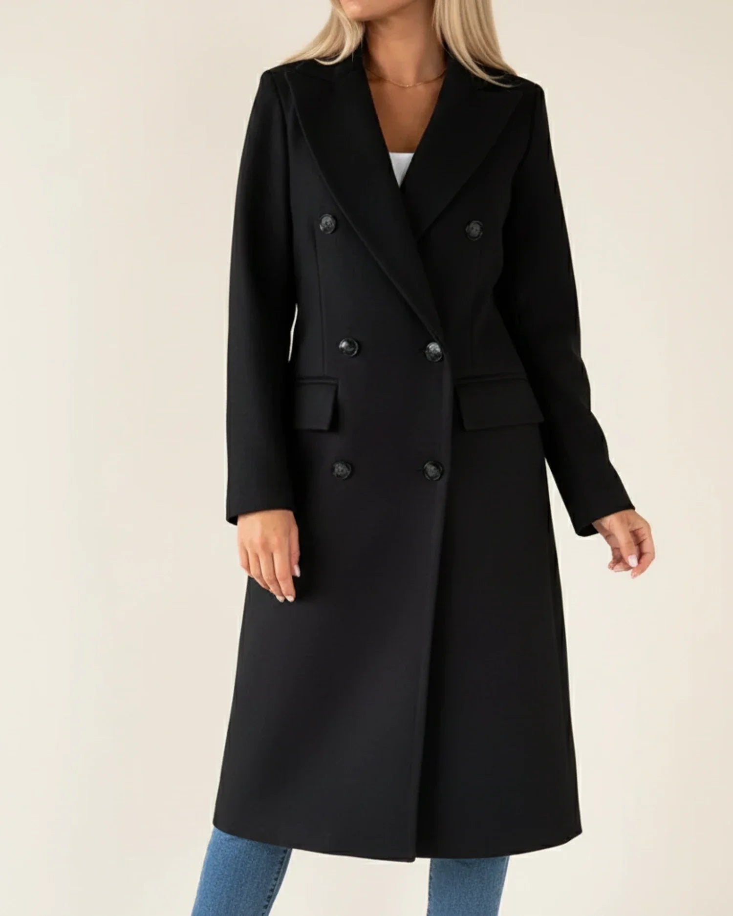 Luvrefashion | Classic Long Trench Coat in Pink - detail view