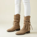 Women's Mid-Calf Slouch Boots in Suede Style