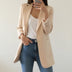 Open Front Blazer Jacket for Women - Apricot